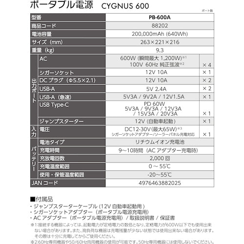 MUSTTOOL ポータブル電源 CYGNUS600