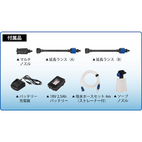 AR モバイル高圧洗浄機 コードレスタイプ BLUE CLEAN 250