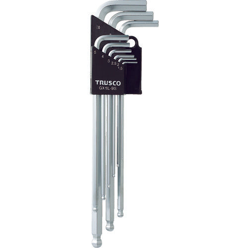 TRUSCO ロングボールポイント六角棒セット 9本組