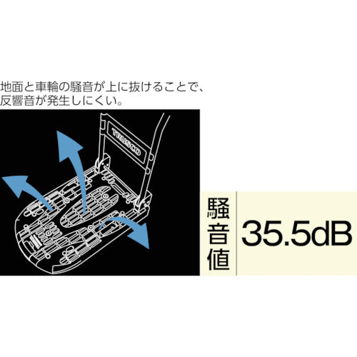 TRUSCO 軽量樹脂製運搬車“カルティオ” 780X490(折りたたみハンドルタイプ) ストッパー付
