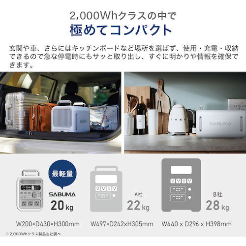 SABUMA ポータブル電源S2200