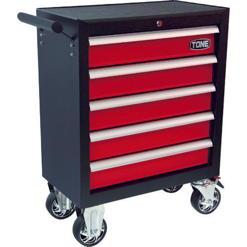 TONE スチール製ワゴン(キャビネットタイプ) ミニローラーキャビネット レッド
