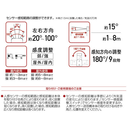 リーベックス 人感センサー受信LEDライトセット