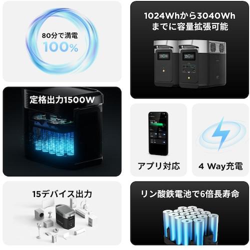 EcoFlow ポータブル電源 DELTA2