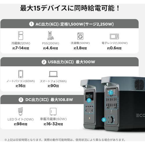 EcoFlow ポータブル電源 DELTA2