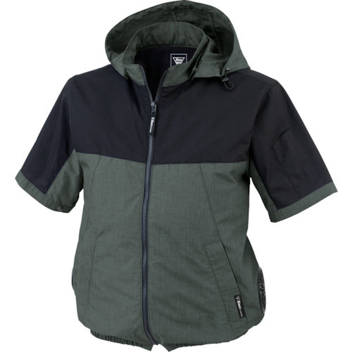 XEBEC 空調服半袖ブルゾンXE98026-661-L 杢グリーン
