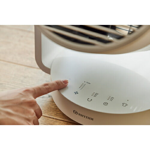 RHYTHM リズム サーキュレーター 40畳 自動首振リ 小型 強力送風 衣類乾燥モード タイマー付キ DCモーター 2重反転ファン ライトグレー