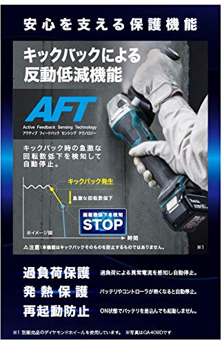 マキタ 充電式ディスクグラインダ 100ミリ 18V 6.0Ah シンプル機能タイプ スライドスイッチ 本体のみ (バッテリ・充電器・ケース別売)