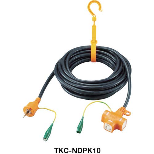 TRUSCO 抜け止めアース付ポッキンプラグ延長コード 10m