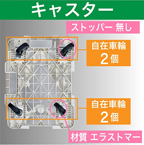 TRUSCO 樹脂製平台車 ルートバンメッシュタイプ 515X385 オール自在 白