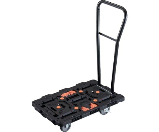 TRUSCO 連結式樹脂製平台車 ビートル 700X450 自在5輪 内2輪ストッパー付 脱着式ハンドル付 とめたろう付