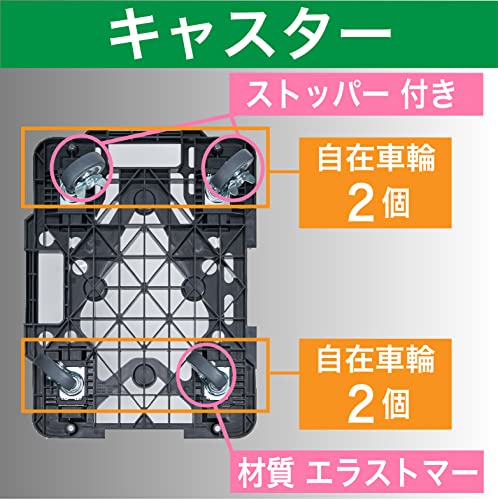 TRUSCO 樹脂製平台車 ルートバンメッシュタイプ 615X415 4輪自在 ストッパー付 黒