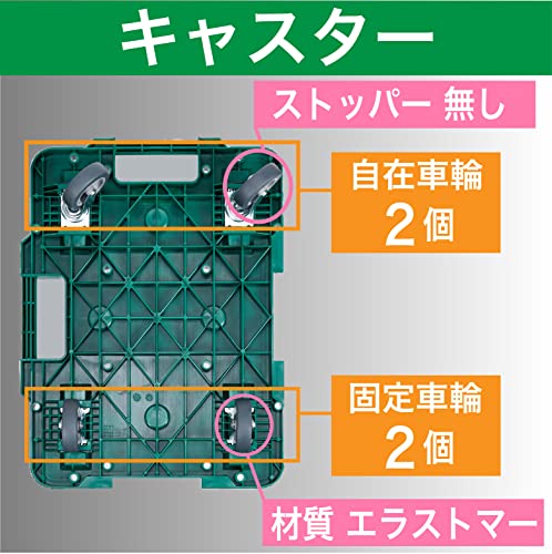 TRUSCO 樹脂製平台車 ルートバン 400X600 緑