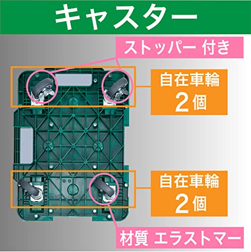 TRUSCO 樹脂製平台車 ルートバン 400X600 4輪自在 ストッパー付 緑