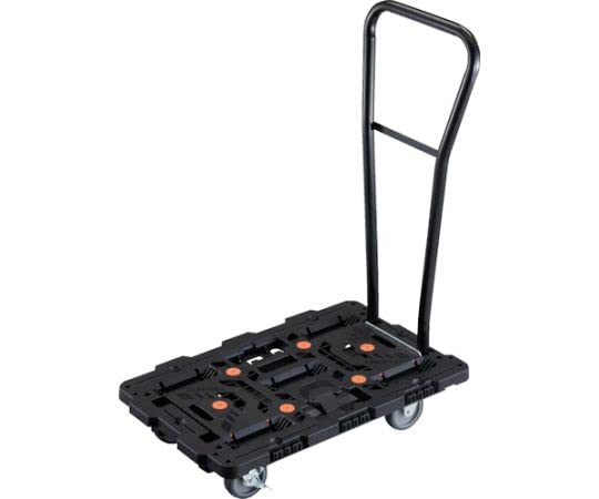 TRUSCO 連結式樹脂製平台車 ビートル 700X450 自在3輪 内2輪ストッパー付 脱着式ハンドル付