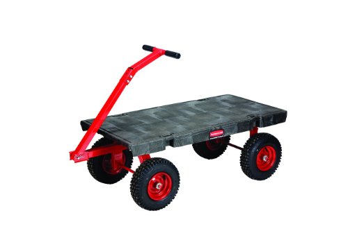 ラバーメイド 樹脂製運搬車 ホイールワゴントラック 空気タイヤ 長さ1427×幅615×高さ445mm ハンドル高さ891mm 均等荷重907kg