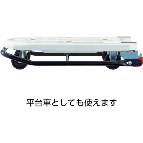 TRUSCO 樹脂台車 カルティオフラット 回転ハンドル 780X490 樹脂ストッパー付 青