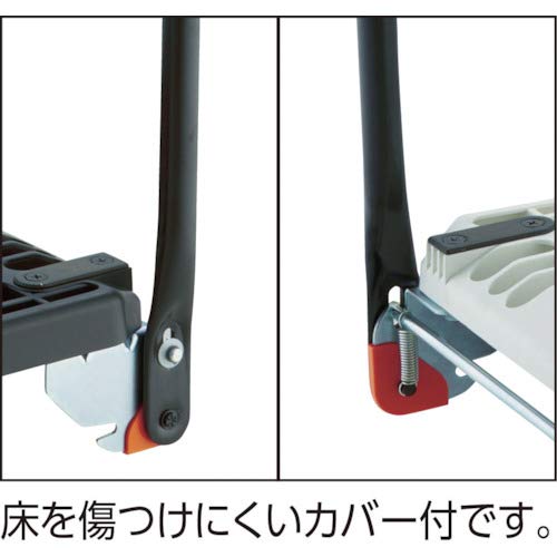 TRUSCO 樹脂台車 カルティオフラット 回転ハンドル 780X490 樹脂ストッパー付 白