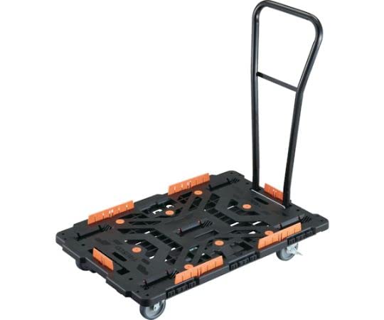 TRUSCO 連結式樹脂製平台車 ビートル 900X600 自在5輪 内2輪ストッパー付 脱着式ハンドル付 柵付