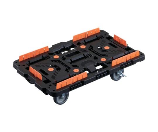 TRUSCO 連結式樹脂製平台車 ビートル 700X450 自在5輪 内2輪ストッパー付 柵付