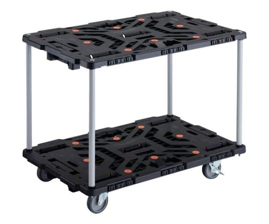TRUSCO 連結式樹脂製2段台車 ビートル 900X600 自在5輪 内2輪ストッパー付 ハンドルなし