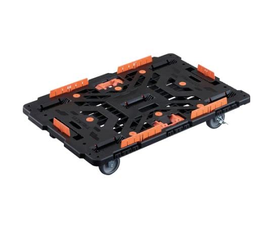 TRUSCO 連結式樹脂製平台車 ビートル 900X600 自在3輪 内2輪ストッパー付 柵 とめたろう付