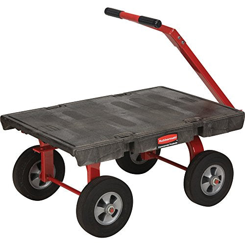 ラバーメイド 樹脂製運搬車 ホイールワゴントラック ゴムタイヤ 長さ1143×幅615×高さ419mm ハンドル高さ840mm 均等荷重907kg