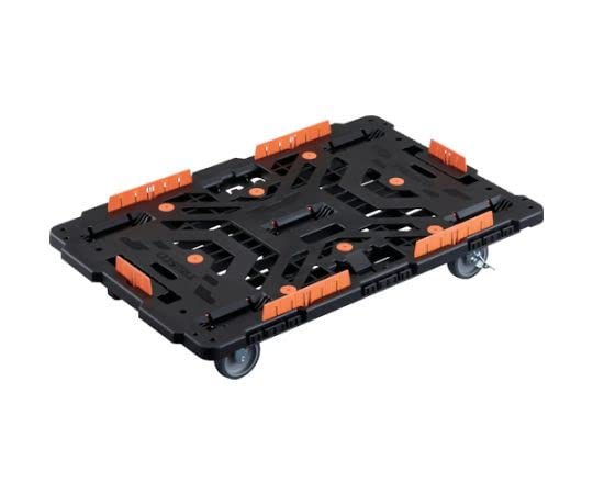 TRUSCO 連結式樹脂製平台車 ビートル 900X600 自在3輪 内2輪ストッパー付 柵付