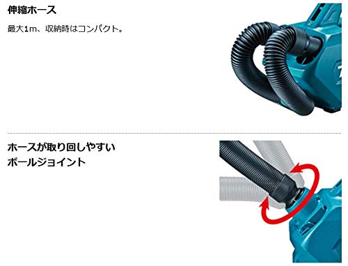 マキタ 充電式クリーナ 18V 紙パック式 ホースタイプ 青 (本体・バッテリ・充電器・ソフトバッグ付)