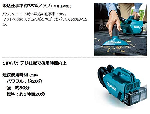 マキタ 充電式クリーナ 18V 紙パック式 ホースタイプ 青 (本体のみ)ソフトバッグ付
