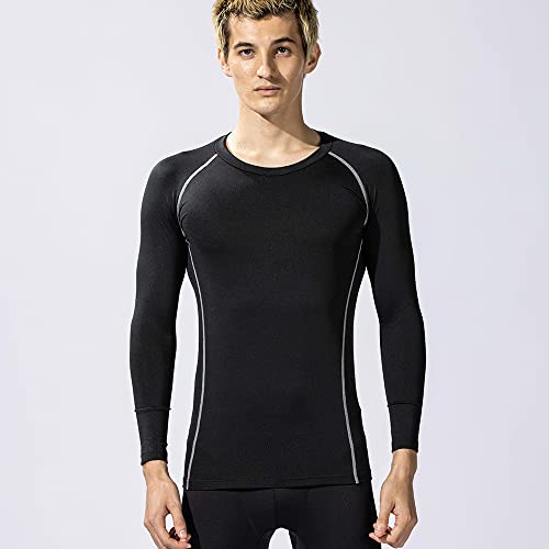 おたふく BTパワーストレッチ クルーネックシャツ ブラック M