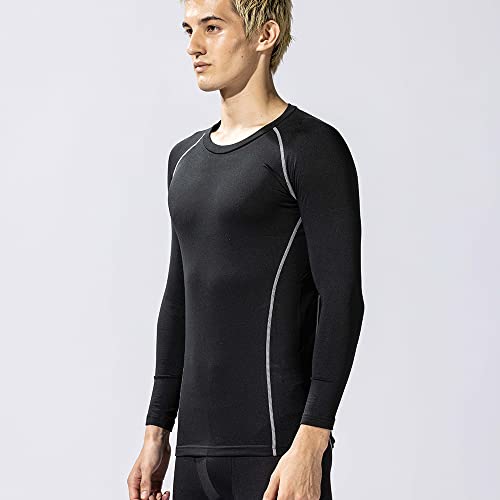 おたふく BTパワーストレッチ クルーネックシャツ ブラック M