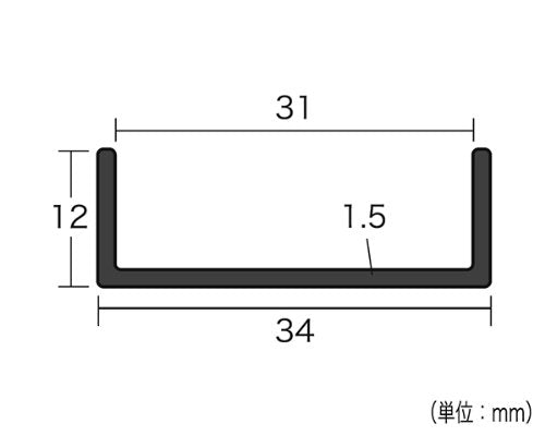 光 簡易内窓用フレーム&レール 横カバーブラウン12×34×1830mm