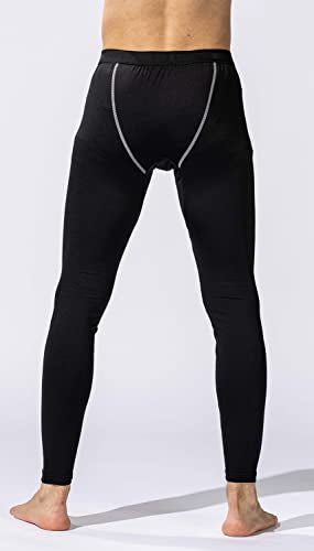おたふく BTパワーストレッチ 前開きロングタイツ ブラック L