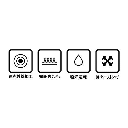 おたふく BTパワーストレッチ 前開きロングタイツ ブラック LL