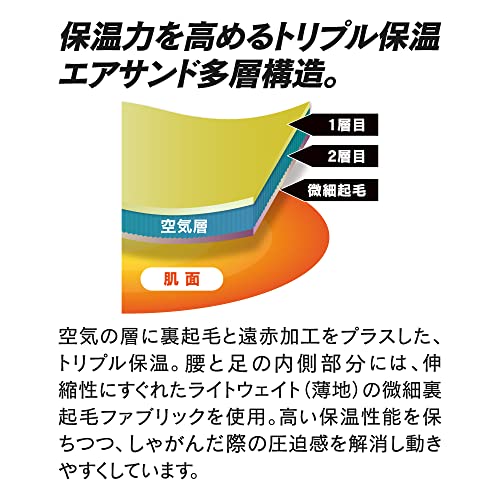 おたふく BTヒートブースト ヘビーウェイト ロングタイツ ブラック L