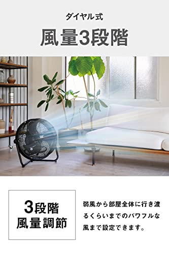 CAT 工場扇 45cm(壁・床タイプ)羽根軸180°半転機能付 ブラック