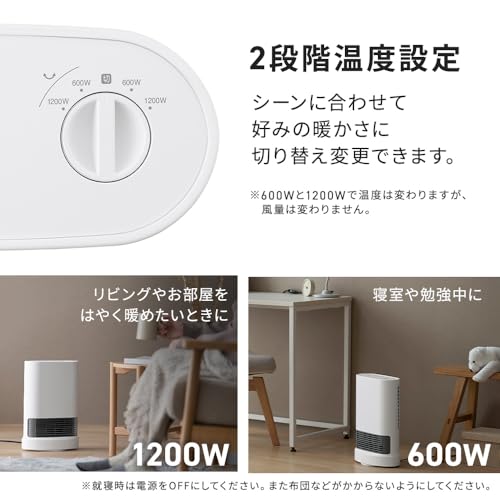 IRIS 202779 大風量セラミックヒーター 首振りメカ式 ホワイト
