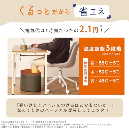 IRIS 107100 ぐるポカ パネルヒーター ダークブラウン