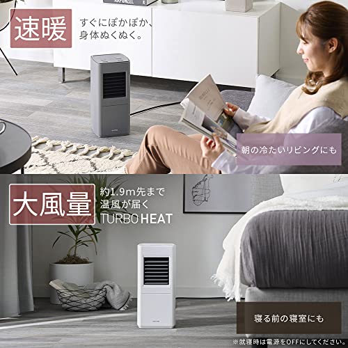 IRIS 296264 スリムセラミックファンヒーター グレー