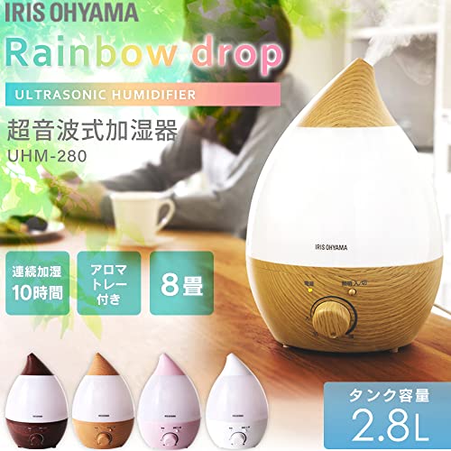 IRIS 572483 超音波式加湿器 しずく型 ピンク