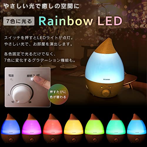 IRIS 572481 超音波式加湿器 しずく型 ナチュラル