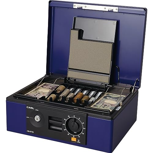カール 手提げ金庫 キャッシュボックス CB−8770 ブルー A4サイズ