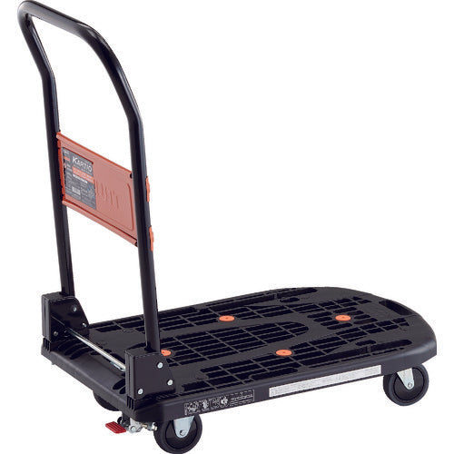 TRUSCO 軽量樹脂製運搬車“カルティオ” 780X490(折りたたみハンドルタイプ) ストッパー付