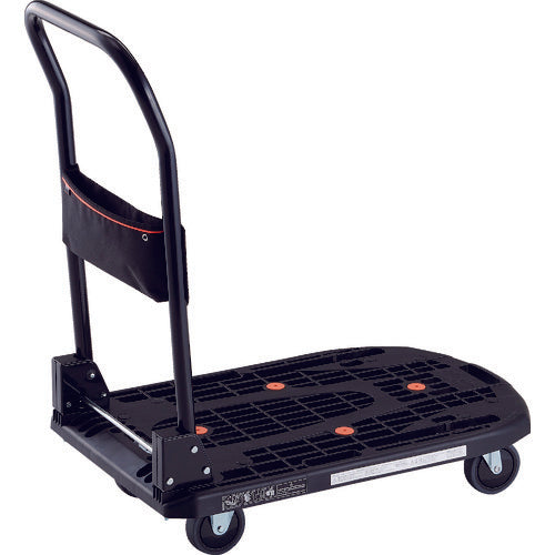 TRUSCO 軽量樹脂製運搬車“カルティオ” 780X490(折りたたみハンドルタイプ) ポケット付