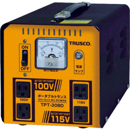 TRUSCO ポータブルトランス 30A 3kVA 降圧・昇圧兼用型