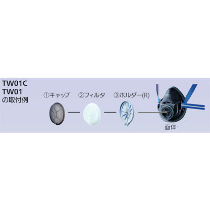 シゲマツ 取替え式防じんマスク(セット品)“TW01R”
