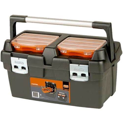 BAHCO 樹脂製工具箱 ヘビーデューティー仕様プラスチックボックス 外形寸法500×270×295mm 黒／オレンジ