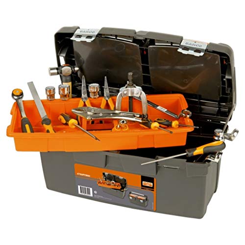 BAHCO 樹脂製工具箱 ヘビーデューティー仕様プラスチックボックス 外形寸法600×295×305mm 黒／オレンジ