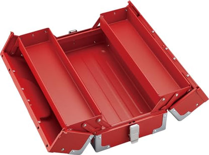 TONE スチール製工具箱 ツールケース（メタル） V形2段式 シルバー 外形寸法160mm